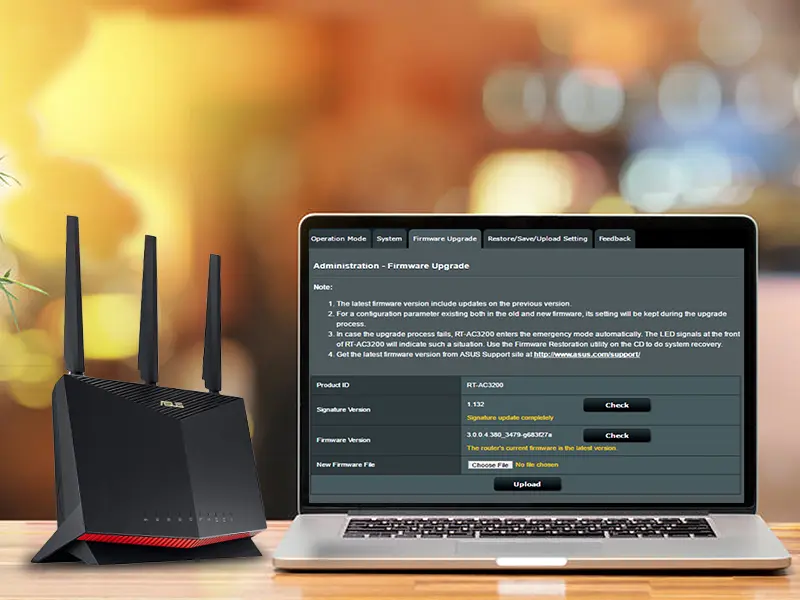 firmware for ASUS WiFi Router via Asus router login dashboard